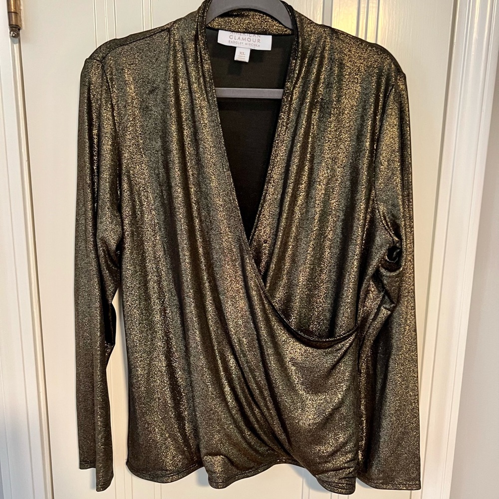 Like new gold wrap blouse
